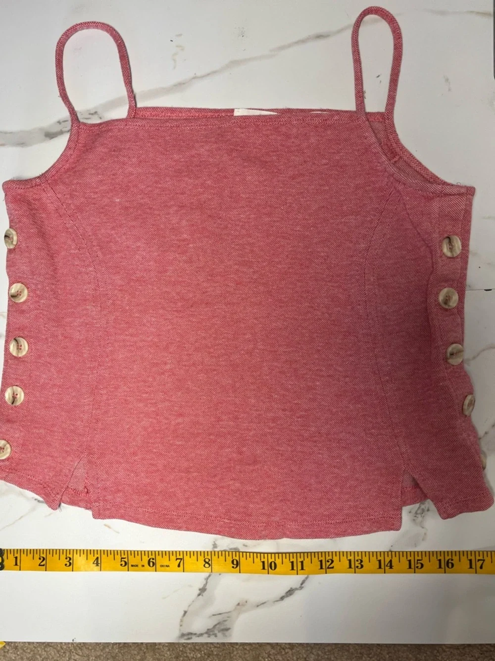 Anthropologie Meadow Rue Red Dual Faux Button Tank Size M. Summer, Casual - Picture 6 of 8
